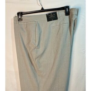 Worthington Woman Curvy Fit Trouser Pants Grey White Stripe Plus Size 24W NEW